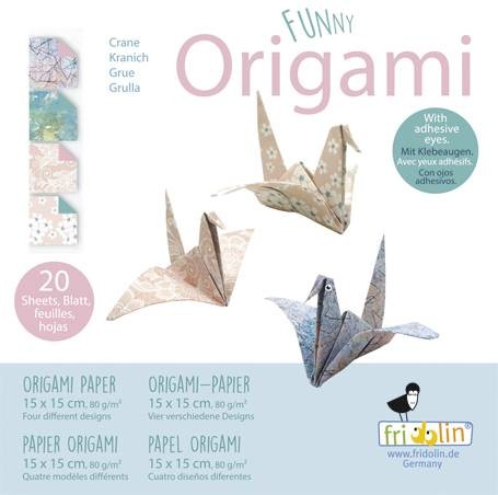 Origami Faltblätter 80g/m² 15x15cm - 20 Blatt "Kranich"