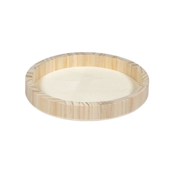 Rundes Holz-Tablett Ø 20 cm, bastelkiste.lu