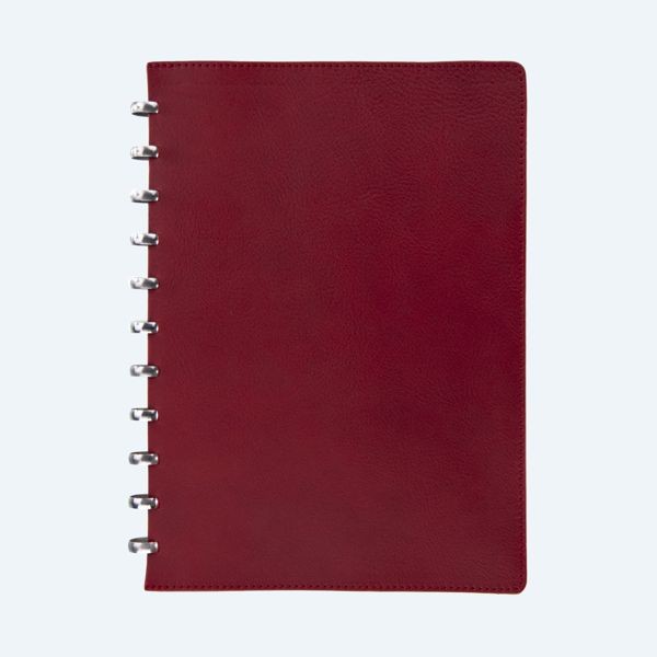 ATOMA Notebook Leder A5, DOTS, 144 Seiten, rot
