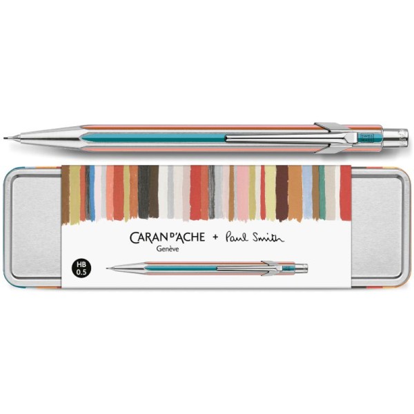 Caran d’Ache 849 Paul Smith Design-Druckbleistift aus Metall - Special Edition, silber, bastelkiste.lu