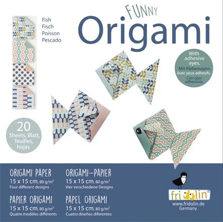 Origami Faltblätter 80g/m² 15x15cm - 20 Blatt "Fisch"